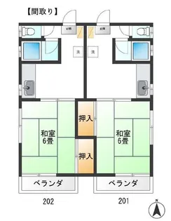 フジタハイツ【2階】の間取り