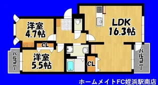 スプリングコート南室見【3階】の間取り