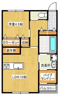 宮崎県都城市花繰町【アパート】の間取り