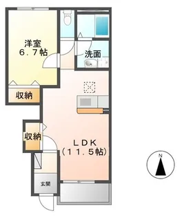 茨城県那珂市菅谷【アパート】の間取り
