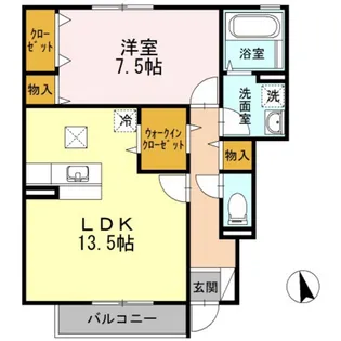 モダンコート鳴下 B棟【1階】の間取り