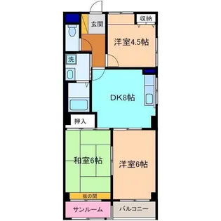 サンシャイン赤坂【5階】の間取り
