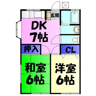 ファミリールハイツ浪花【2階】の間取り