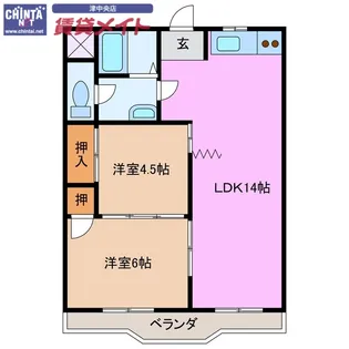 ガーデンヒルズ2号館【1階】の間取り