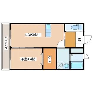 宮崎県都城市南横市町【アパート】の間取り