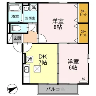 ウイズユー B【1階】の間取り