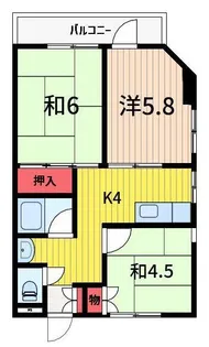 2DKの間取り画像
