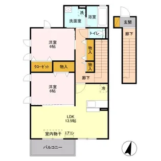 カーサグランデ A【2階】の間取り