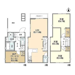 埼玉県さいたま市緑区東浦和6【一戸建】の間取り