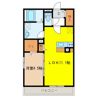 岐阜県岐阜市住ノ江町2【アパート】の間取り
