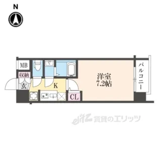 エステムコート京都二条【7階】の間取り