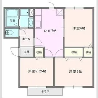 アビタシオン・プランス【1階】の間取り