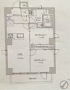 スカイコート銀座東壱番館【5階】の間取り