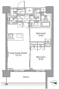 パークハビオ恵比寿【14階】の間取り