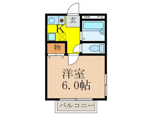 イルリ-ヴル山手【1階】の間取り