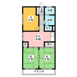 蜆橋ハイツ【4階】の間取り
