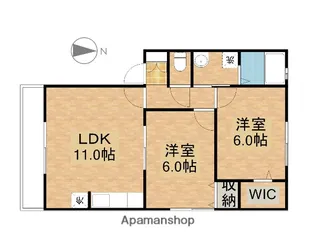 アムールA【2階】の間取り