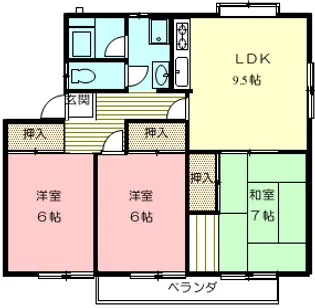 コーポ田辺2【2階】の間取り