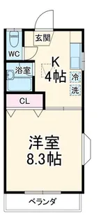 ハイツ栴檀【1階】の間取り