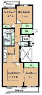 リュゼ経堂【3階】の間取り