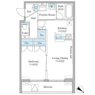 フィカーサ横浜【3階】の間取り