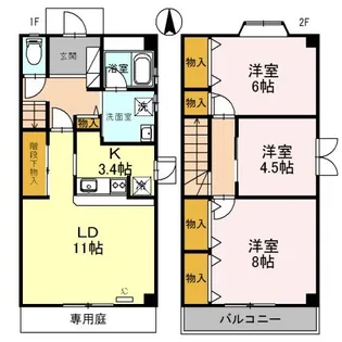 ルミエール龍野 A棟の間取り