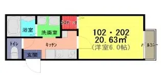 リベロシティ春日部中央【1階】の間取り