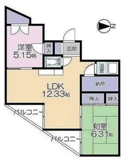 メゾンド童橋【1階】の間取り