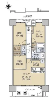 パークナード井口【15階】の間取り
