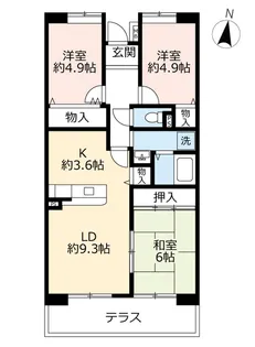 URアーバンラフレ志賀【1階】の間取り