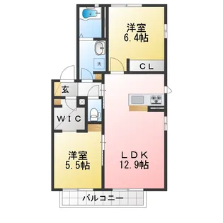 ファミール若草【2階】の間取り