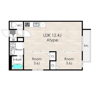 アバンティオ泉佐野【2階】の間取り