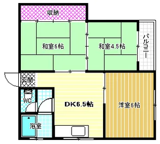 白鳥苑マンション【2階】の間取り