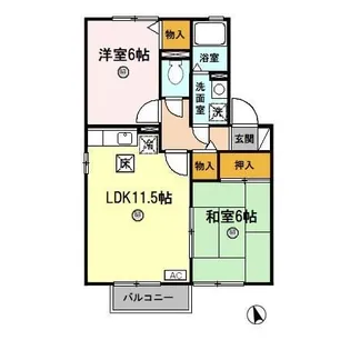 ロイヤルケビン B【1階】の間取り