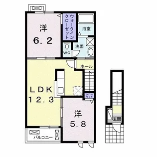 ホウキサカス B【2階】の間取り