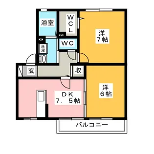 ローズコート開成C【2階】の間取り