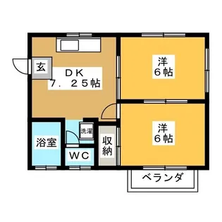 なにわハイツ D【1階】の間取り