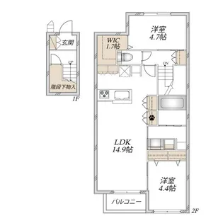 Le Noir(ルノアール)【2階】の間取り