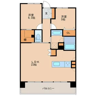 サーパス大分新町レジデンス【13階】の間取り