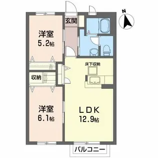 プレジール弐番館【1階】の間取り
