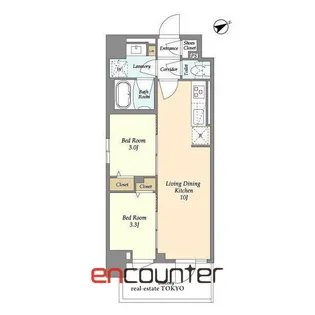 グランカーサ町屋II【2階】の間取り