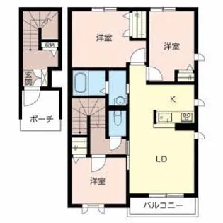 ラ メゾン ドゥ アミー B【2階】の間取り