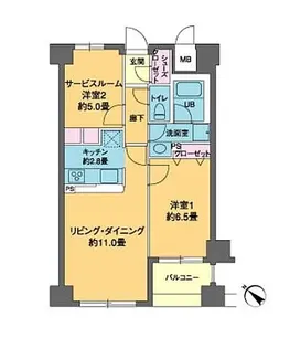 カスタリア茅場町【7階】の間取り