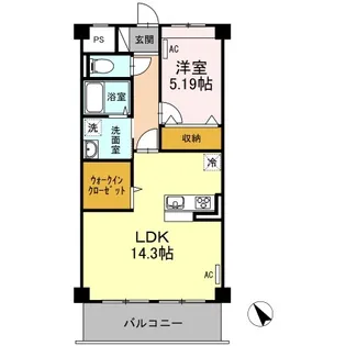 PACE万代【3階】の間取り