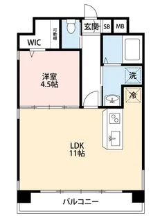 フェリーチェ味噌天神【8階】の間取り