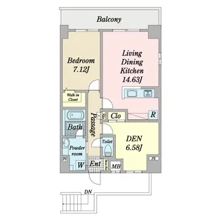 カスターニャ【8階】の間取り