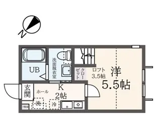 フィリシア石川町壱番館【2階】の間取り