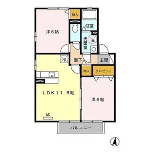 D’コート南横市 A・B・C【2階】の間取り
