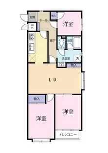 ヒロロイヤルハイツ長津田【2階】の間取り