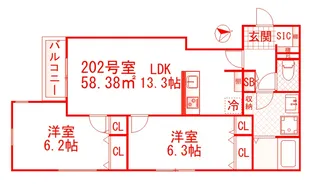 ヴィラージュ戸塚II【2階】の間取り